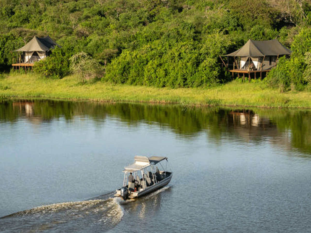 Boat cruise on Lake Ihema in Akagera NP