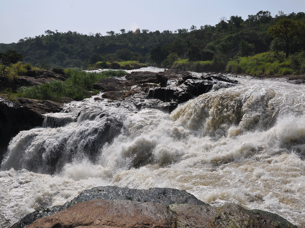 Hiking to the top of Murchison Falls