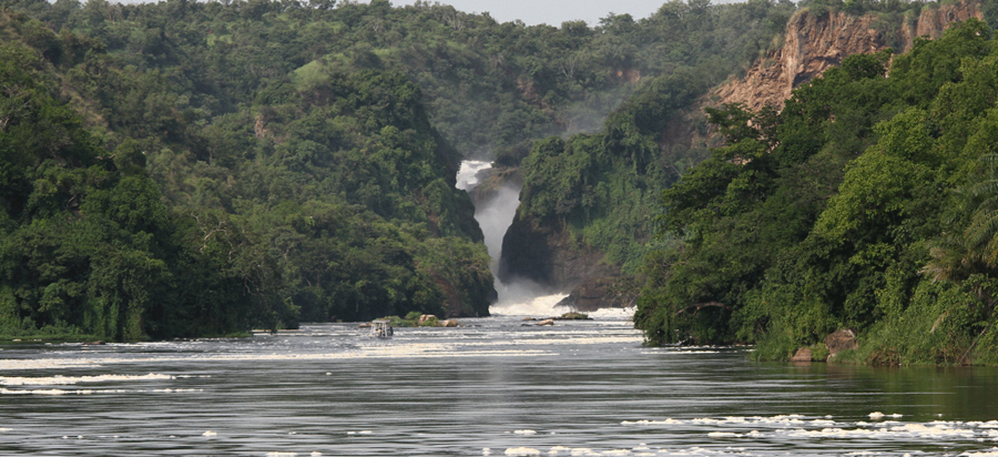 Water falls Boat cruise in Murchison Falls